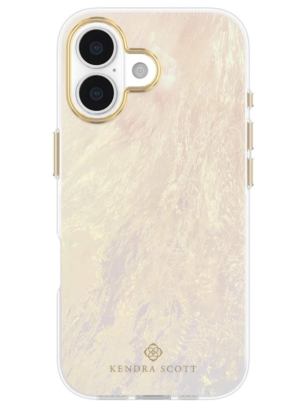 Kendra Scott MagSafe Pearl Iridescent Gold Trim Phone Case for iPhone 17